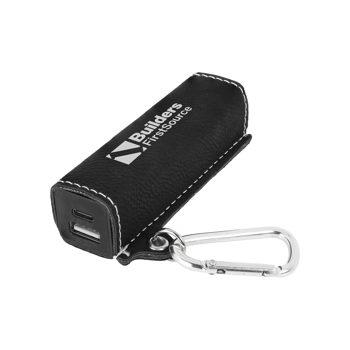 Builders FirstSource - Leatherette 2200 mAh Power Bank with USB-C Cord