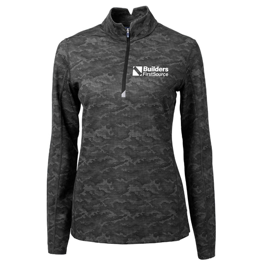 Cutter & Buck Traverse Stretch Camo Print Quarter Zip Ladies Pullover