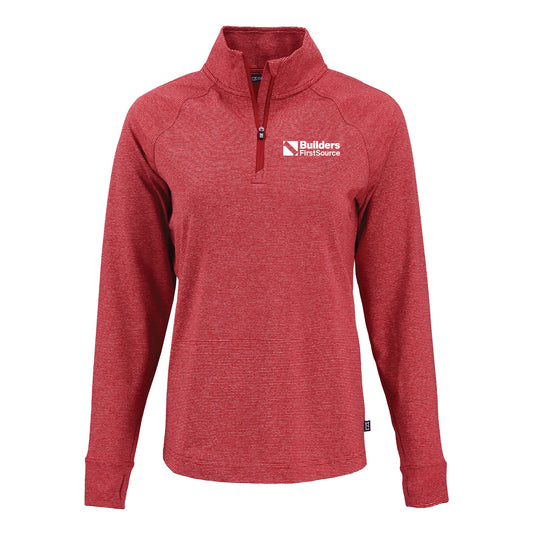 Cutter & Buck - Adapt Recycled Soft Knit Stripe Ladies' Quarter Zip Pullover
