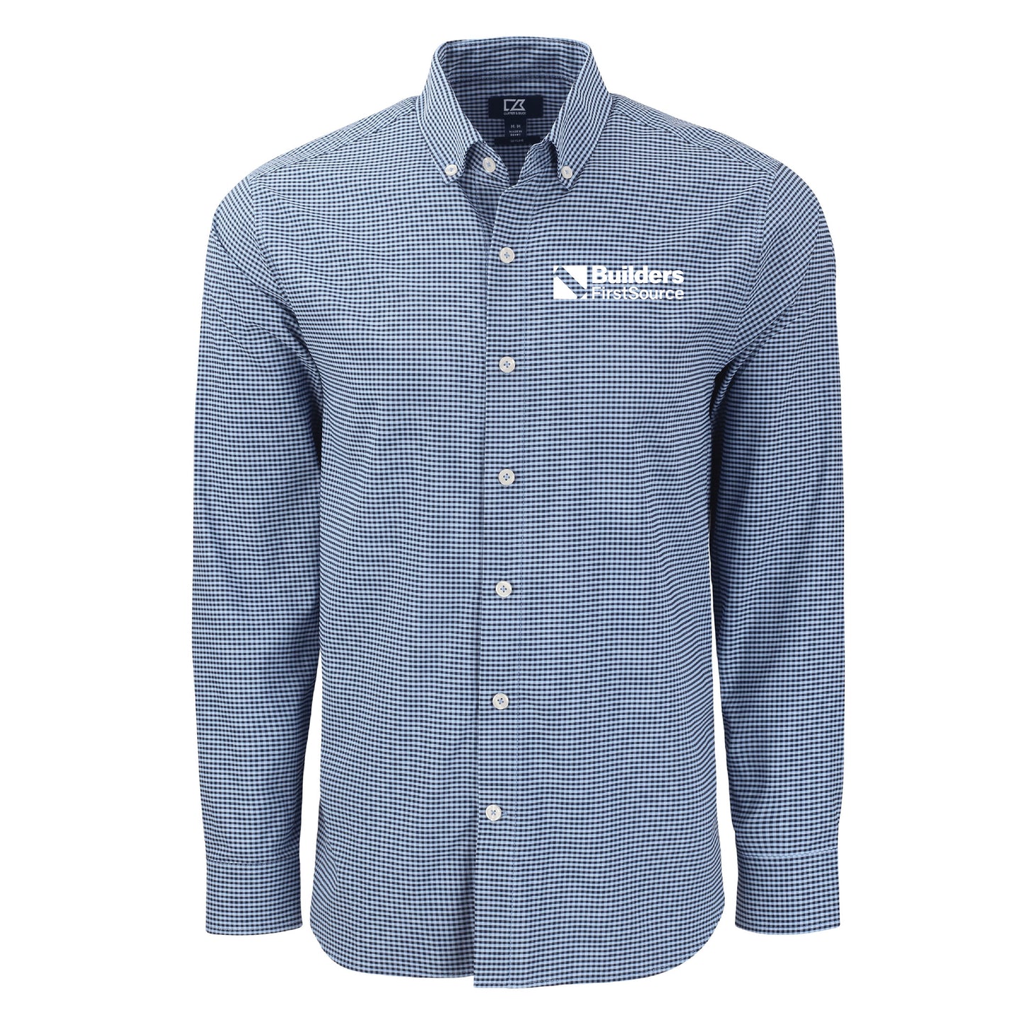 Cutter & Buck Skyline Epic Confidence Recycled Gingham Men's Long Sleeve Dress Shirt