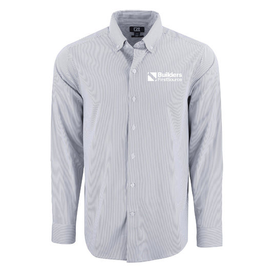 Cutter & Buck Skyline Epic Confidence Recycled Pinstripe Men's Long Sleeve Dress Shirt