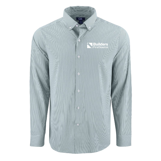 Cutter & Buck Skyline Epic Confidence Recycled Pinstripe Men's Long Sleeve Dress Shirt