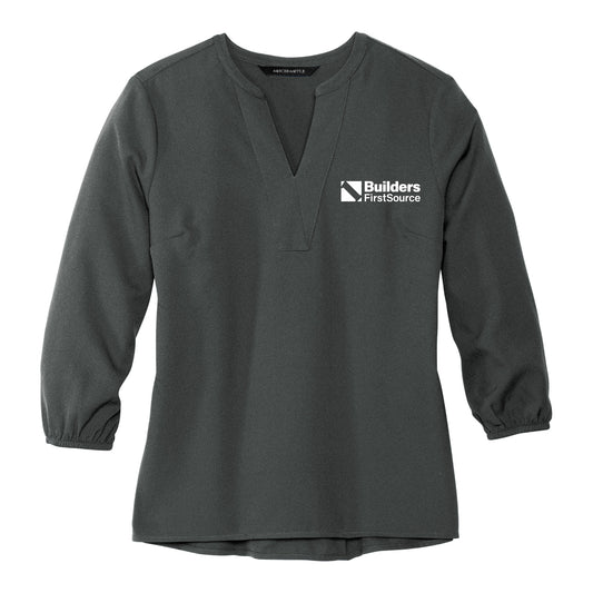 Ladies Stretch Crepe 3/4-Sleeve Blouse