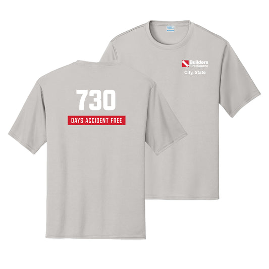 2-Color Print Accident Free Award - Dry Zone Moisture-Wicking Performance Tee (Front & Back)