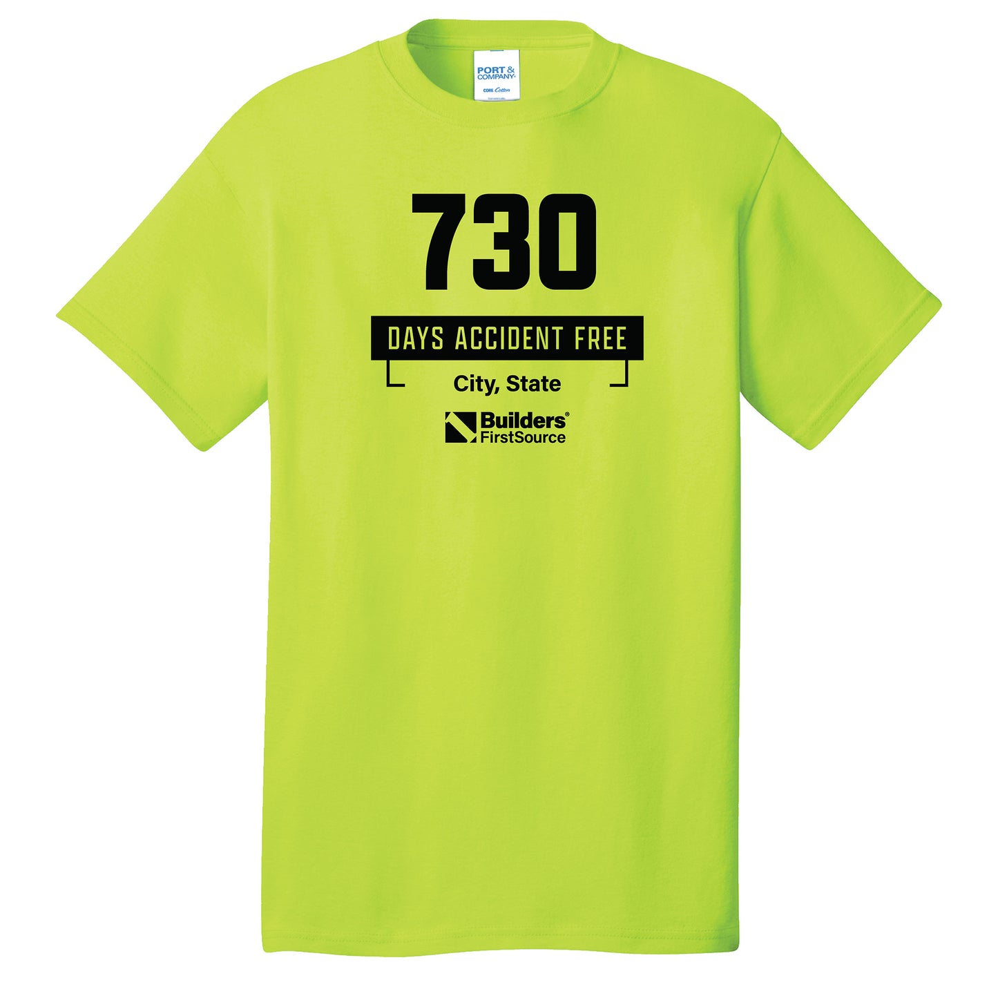 Accident Free Award - Safety Green Core Cotton Tee