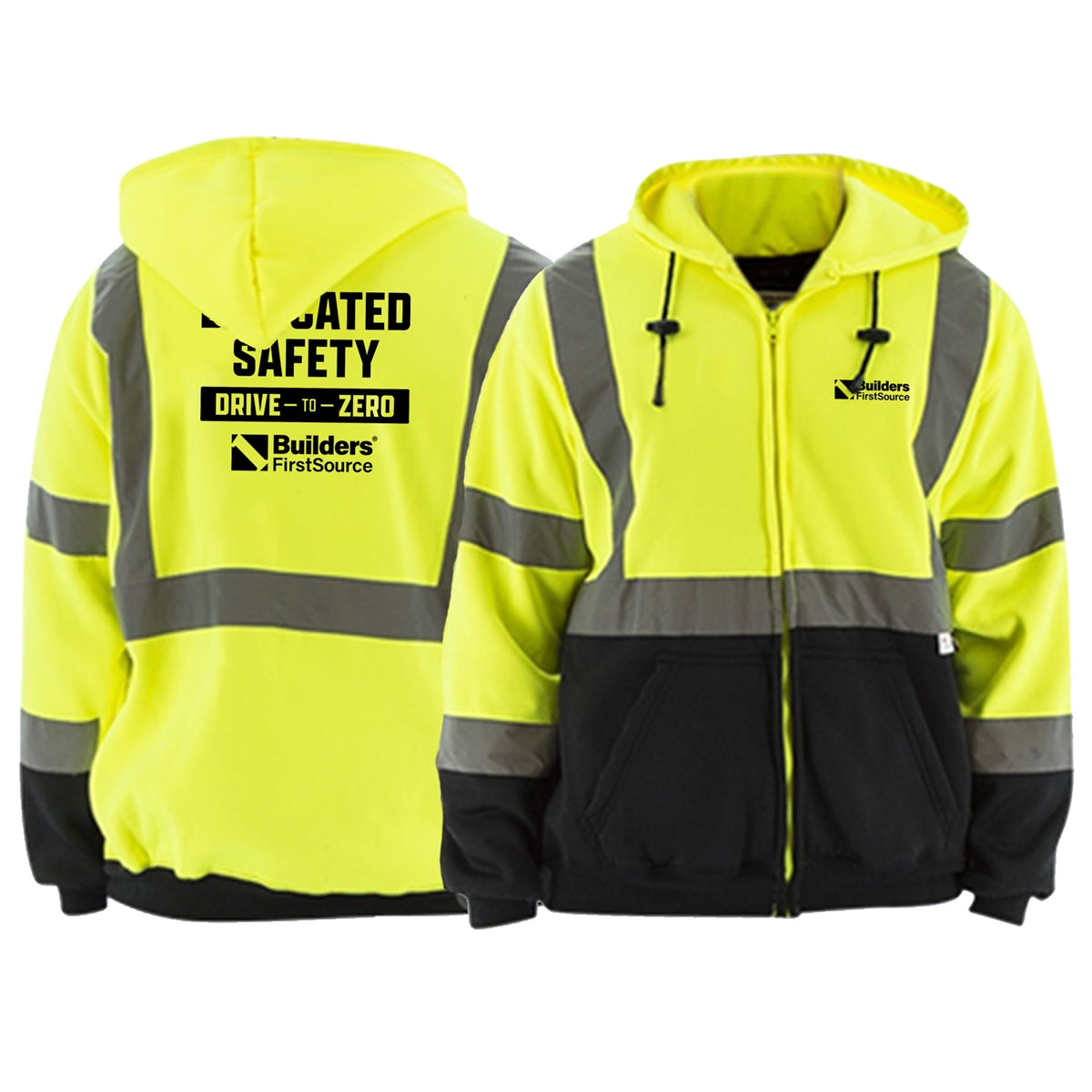 High Visibility Hooded Sweatshirt with Zipper Closure, ANSI 3, R
