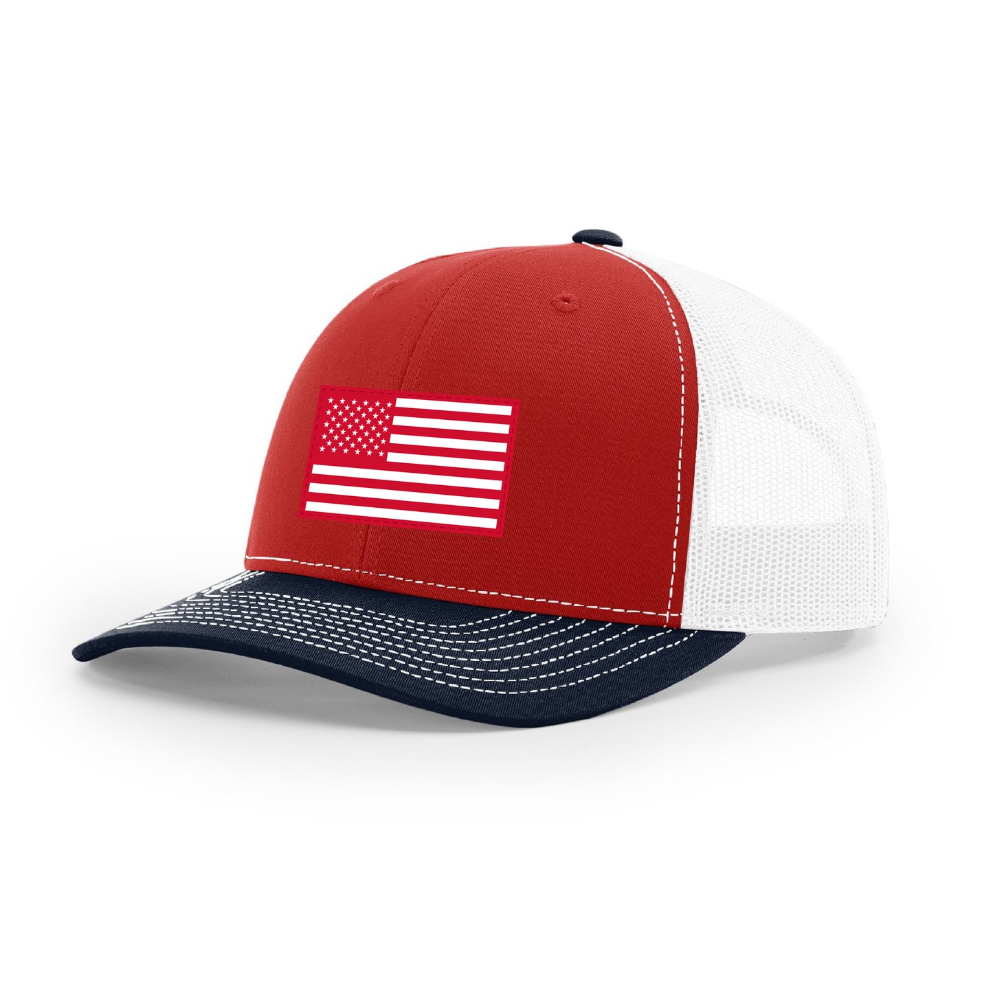 Richardson - Snapback Trucker Hat American Flag Patch