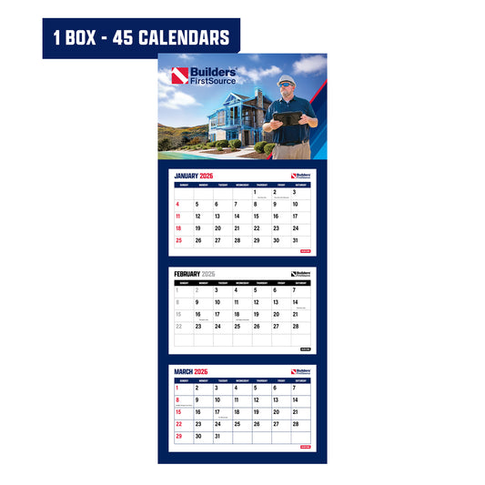 LIMITED - Builders FirstSource Tri-Fold Calendar (2026) - 1 Box (45 Calendars)