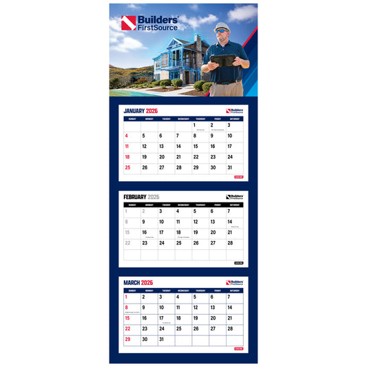 LIMITED - Builders FirstSource Tri-Fold Calendar (2026) - 1 Box (45 Calendars)