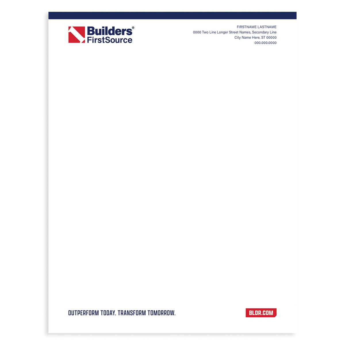 Builders FirstSource - 8.5 x 11 Letterhead (Box of 500)