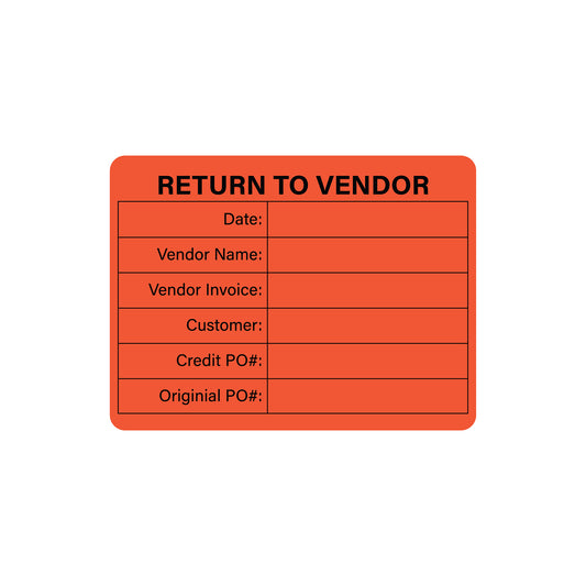 Builders FirstSource - Return to Vendor Labels (Roll of 500 - 4" x 3")