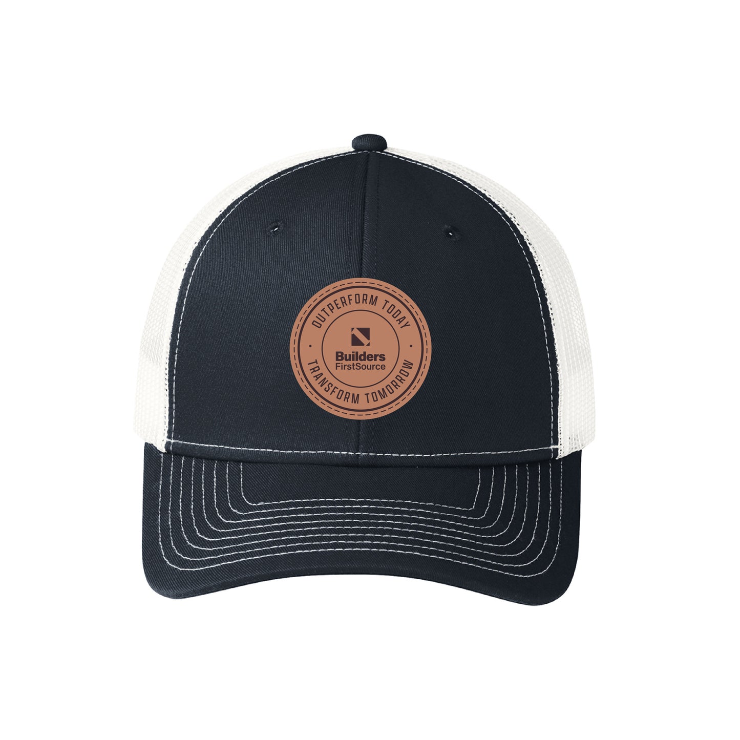 Outperform Snapback Trucker Hat (Leather Patch)