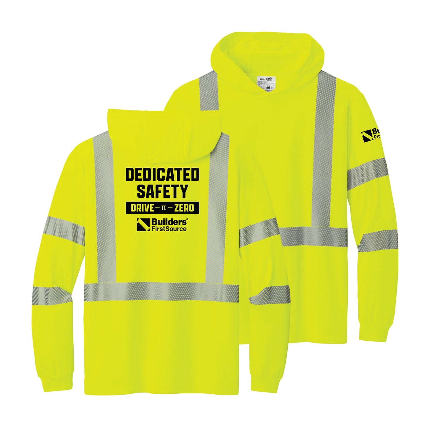 CornerStone® ANSI 107 Class 3 Long Sleeve Segmented Tape Hooded Tee