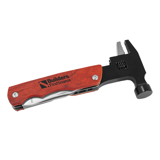 Builders FirstSource - 6 3/4" Hammer Multi-Tool with Wood Handle/Pouch