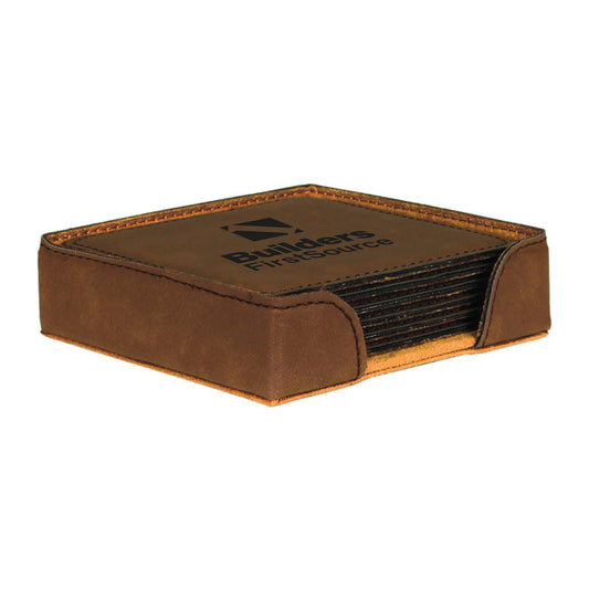Builders FirstSource - 4" x 4" Leatherette 6-Coaster Set