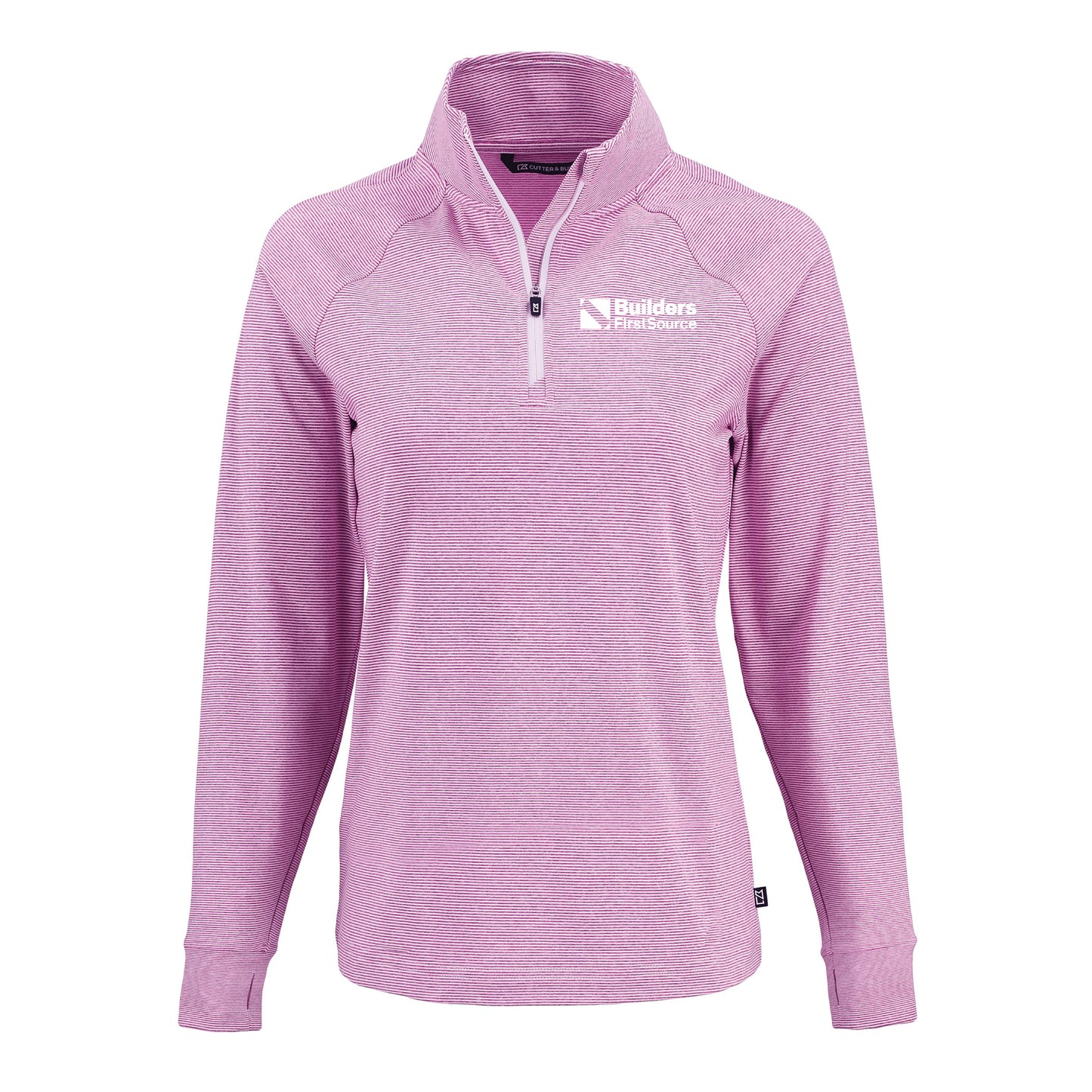 Cutter & Buck - Adapt Recycled Soft Knit Stripe Ladies' Quarter Zip Pullover