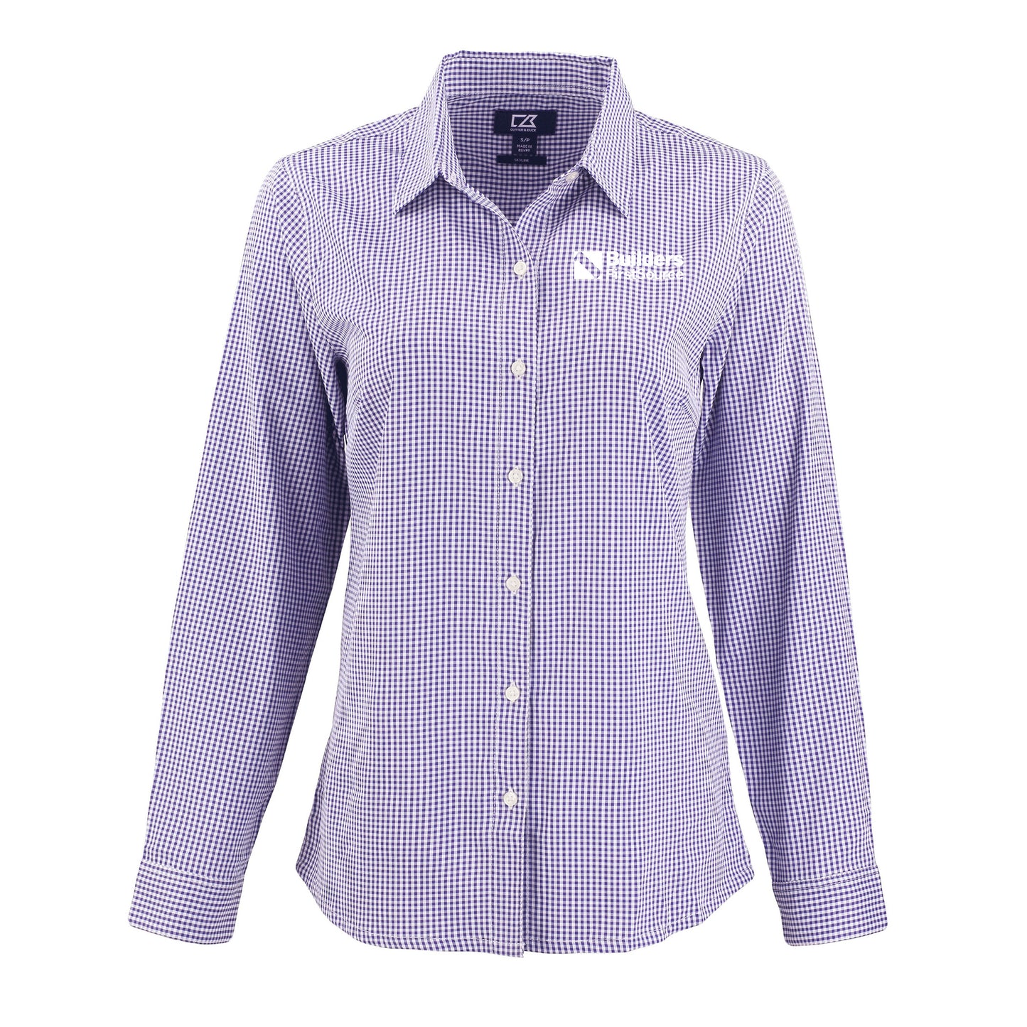 Cutter & Buck - Skyline Recycled Gingham Ladies' Long Sleeve Spread Collar Dress Shirt