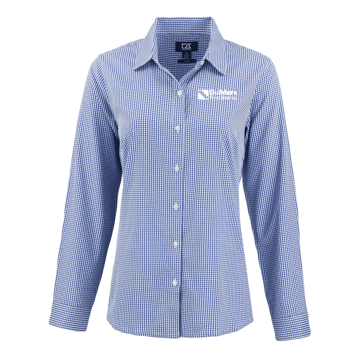 Cutter & Buck - Skyline Recycled Gingham Ladies' Long Sleeve Spread Collar Dress Shirt