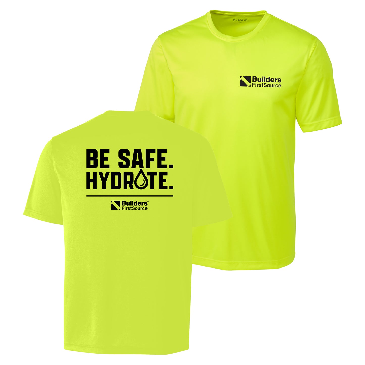 Be Safe. Hydrate. - Clique Spin Performance Short Sleeve Tee