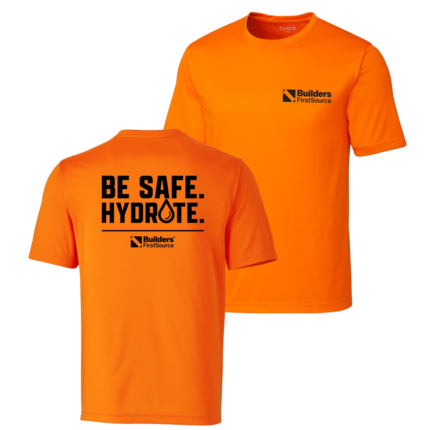 Be Safe. Hydrate. - Clique Spin Performance Short Sleeve Tee