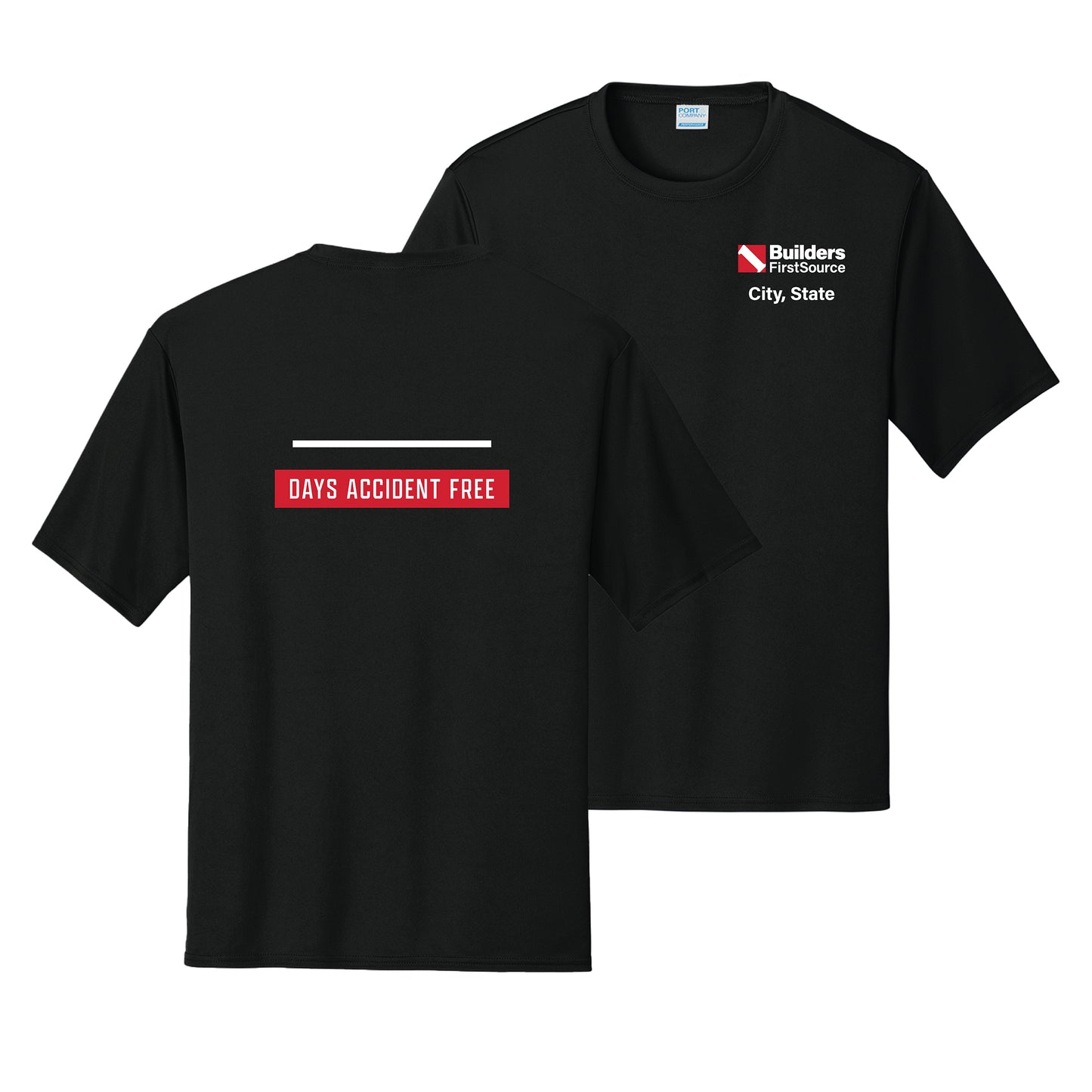 2-Color Print Accident Free Award - Dry Zone Moisture-Wicking Performance Tee (Front & Back)