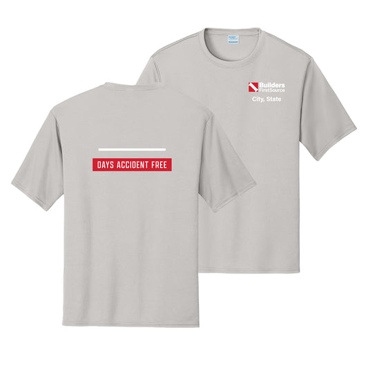 2-Color Print Accident Free Award - Dry Zone Moisture-Wicking Performance Tee (Front & Back)