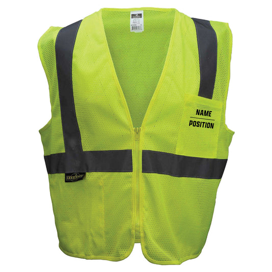 Custom - Economy Mesh Safety Vest with Zipper, ANSI 2, R