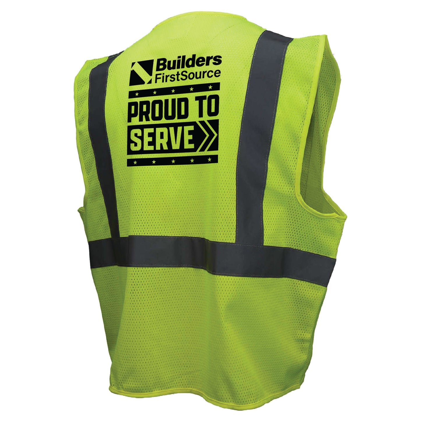 Proud to Serve Economy Mesh Safety Vest with Zipper, ANSI 2, R