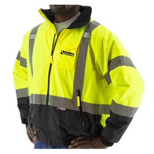 High Visibility Waterproof Jacket with Removeable Fleece Liner, ANSI 3, R