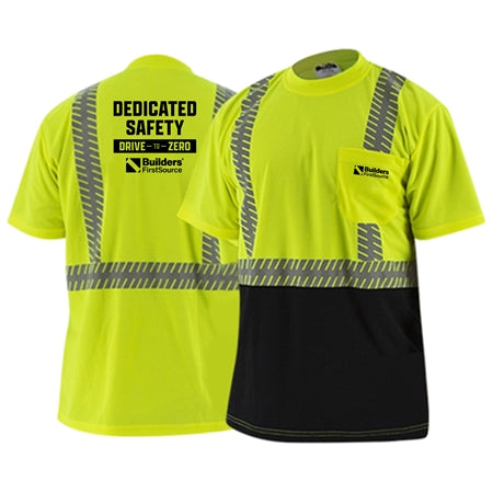 High Visibility Short Sleeve Shirt with Reflective Chainsaw Striping, ANSI 2, R